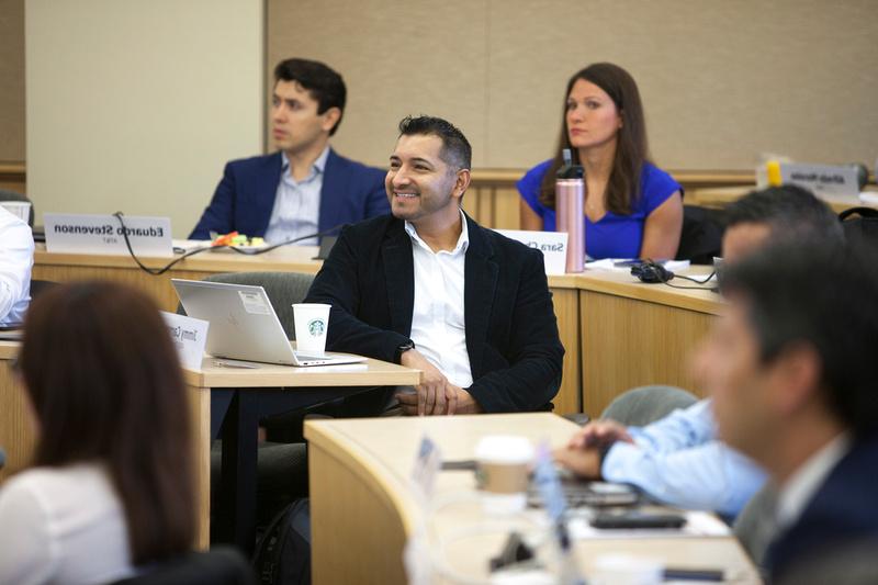 Individuals in a classroom at SMU Cox Executive Education